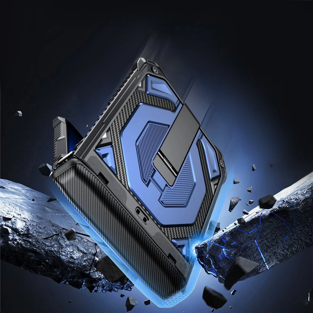 Funda blindada para Samsung Galaxy Z Flip 8, con soporte y cubierta de bisagra, para MagSafe, azul