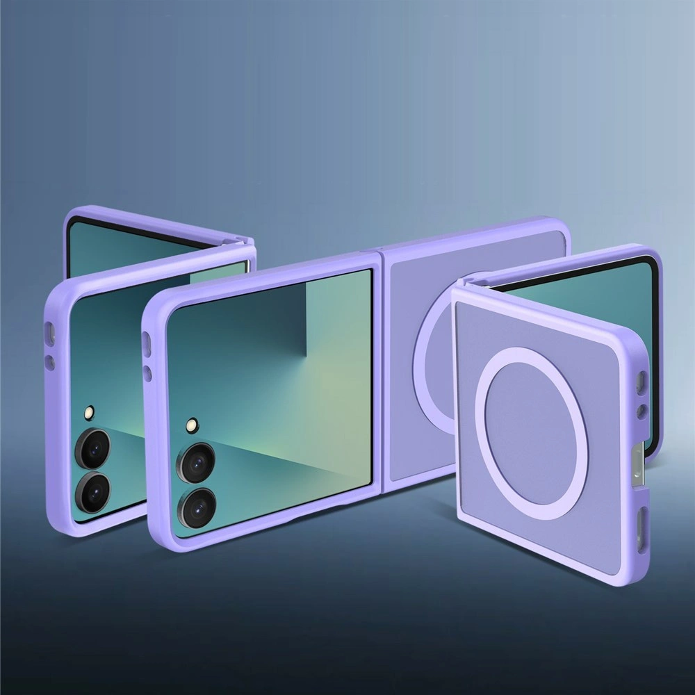 Custodia fumé per Samsung Galaxy Z Flip 8, Skin Touch, per MagSafe, viola