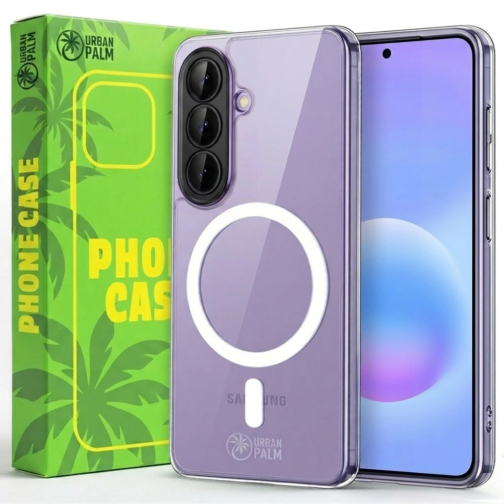 Coque UrbanPalm pour Samsung Galaxy A57 5G, compatible MagSafe, transparente