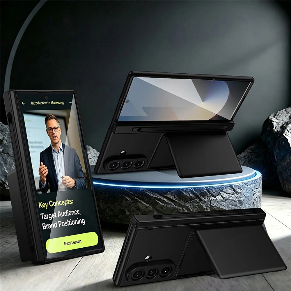 Custodia per Samsung Galaxy Z Fold 8 Ultra, porta carte, con vetro per lo schermo esterno, nero
