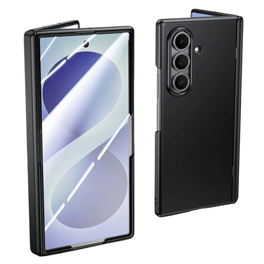 Custodia per Samsung Galaxy Z Fold 8 Ultra, rigida, con vetro per lo schermo esterno, nera