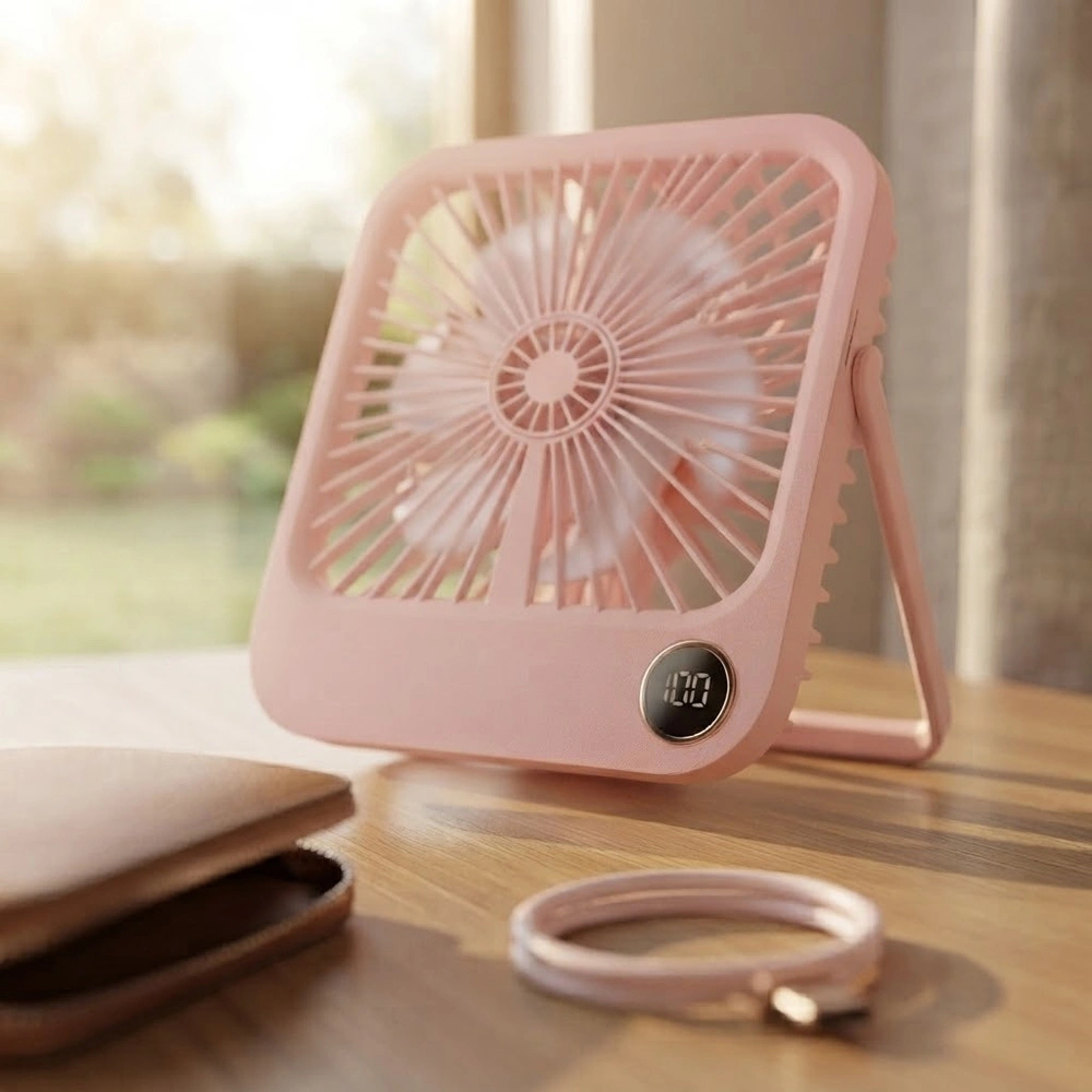 Ventilateur de bureau, W30, avec support réglable, rose