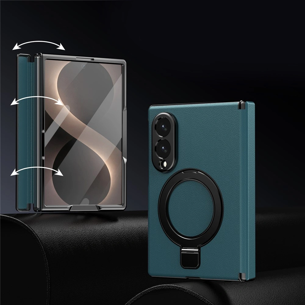 Funda para Samsung Galaxy Z Fold 8, con soporte y cristal para la pantalla externa, para MagSafe, verde