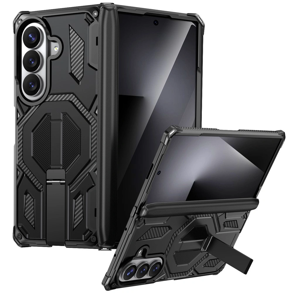 Funda blindada para Samsung Galaxy Z Fold 8 Ultra, con soporte y cubierta de bisagra, para MagSafe, negra