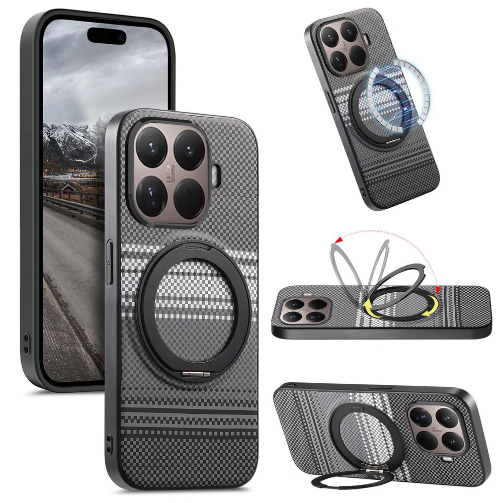 Funda para Xiaomi 17T, soporte giratorio, para MagSafe, con soporte, negro