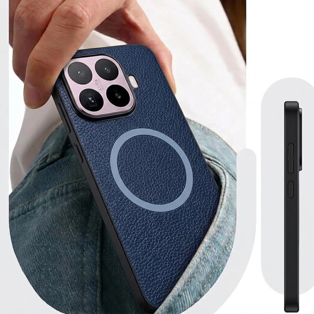 Funda para Xiaomi 17T, Híbrida de cuero, para MagSafe, azul