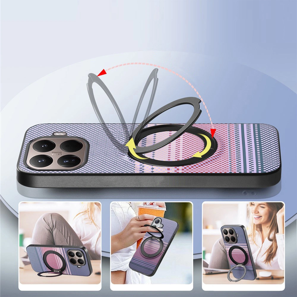 Funda para Xiaomi 17T, soporte giratorio, para MagSafe, con soporte, morado
