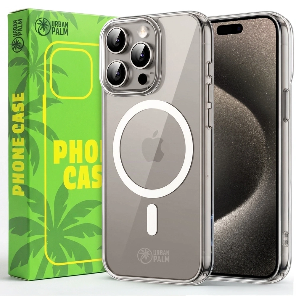 UrbanPalm Case für iPhone 15 Pro, für MagSafe, transparent