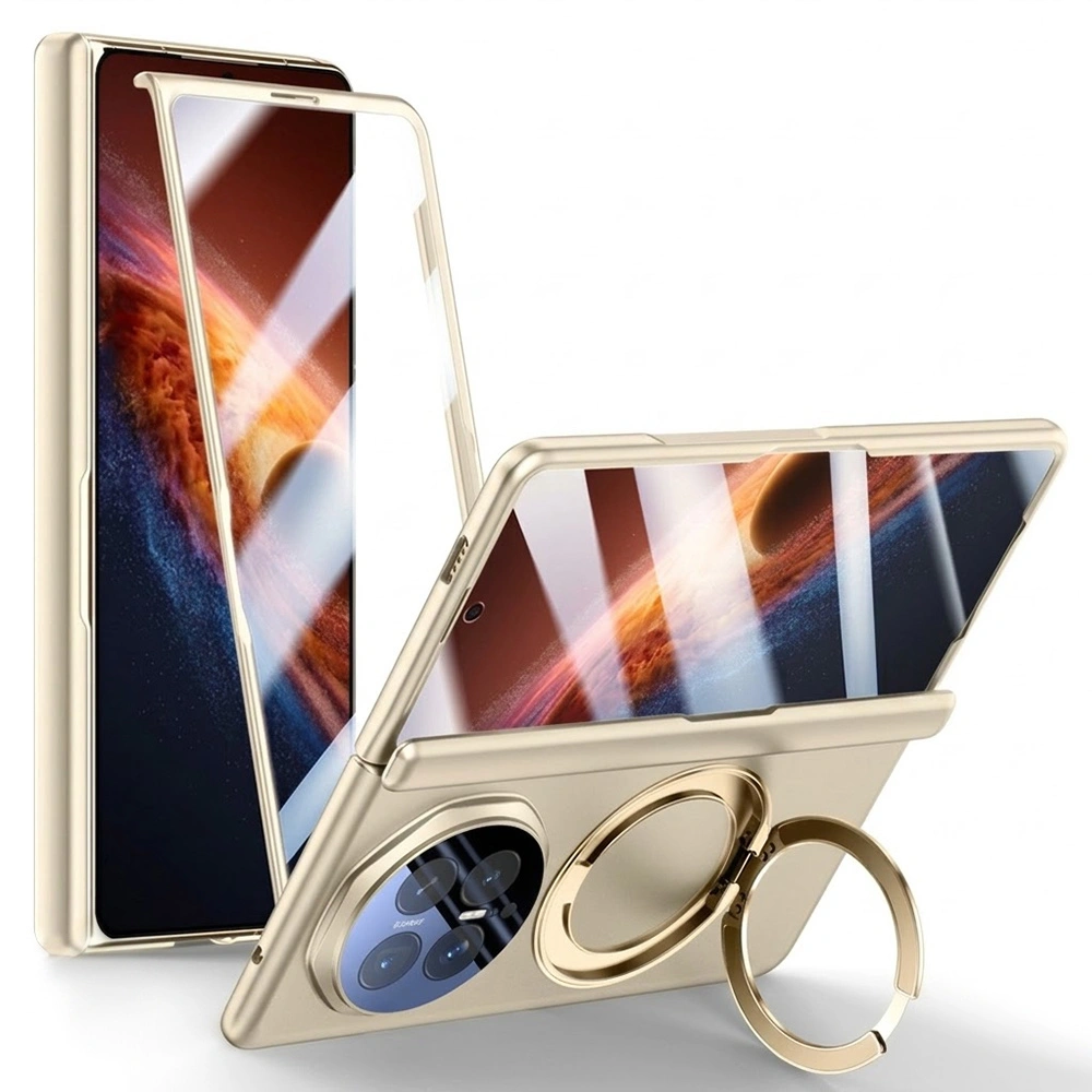 Funda para Honor Magic V6, con soporte y cristal integrado, para MagSafe, dorado