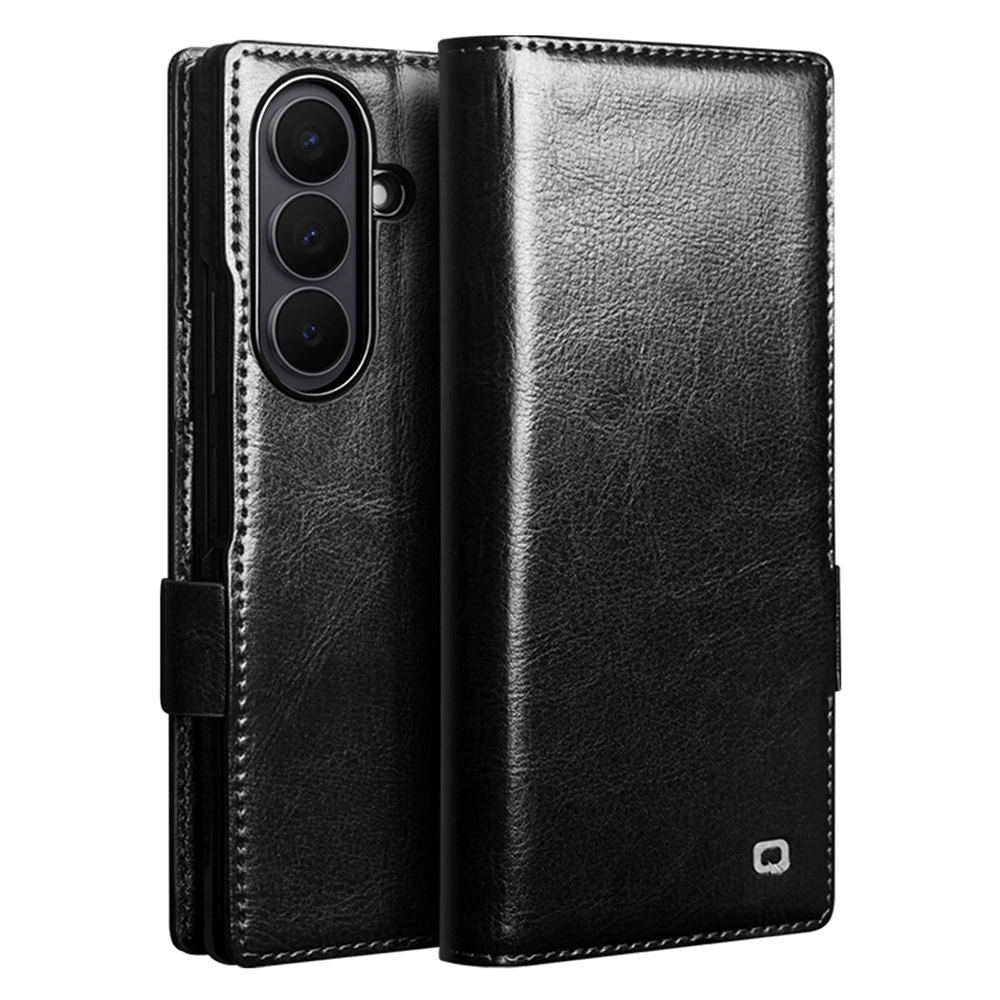 Lederhülle mit Klappe für Samsung Galaxy Z Fold 8 Ultra, Qialino, Schwarz