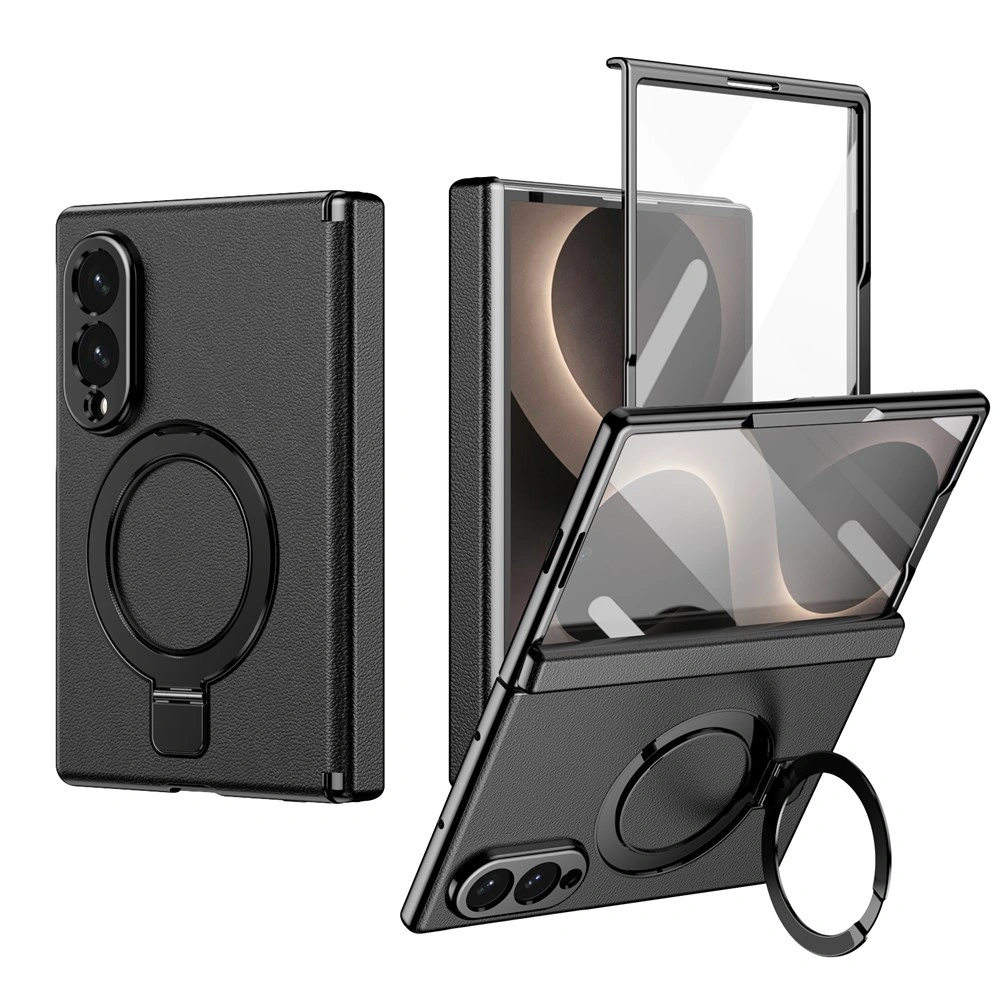 Funda para Samsung Galaxy Z Fold 8, con soporte y cristal para la pantalla externa, para MagSafe, negro