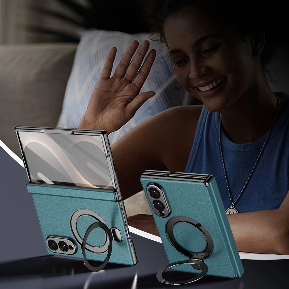 Funda para Samsung Galaxy Z Fold 8, con soporte y cristal para la pantalla externa, para MagSafe, verde