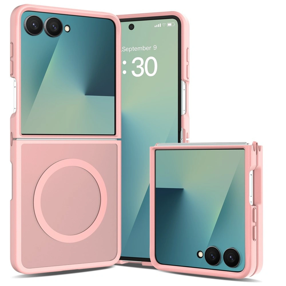 Custodia fumé per Samsung Galaxy Z Flip 8, Skin Touch, per MagSafe, rosa