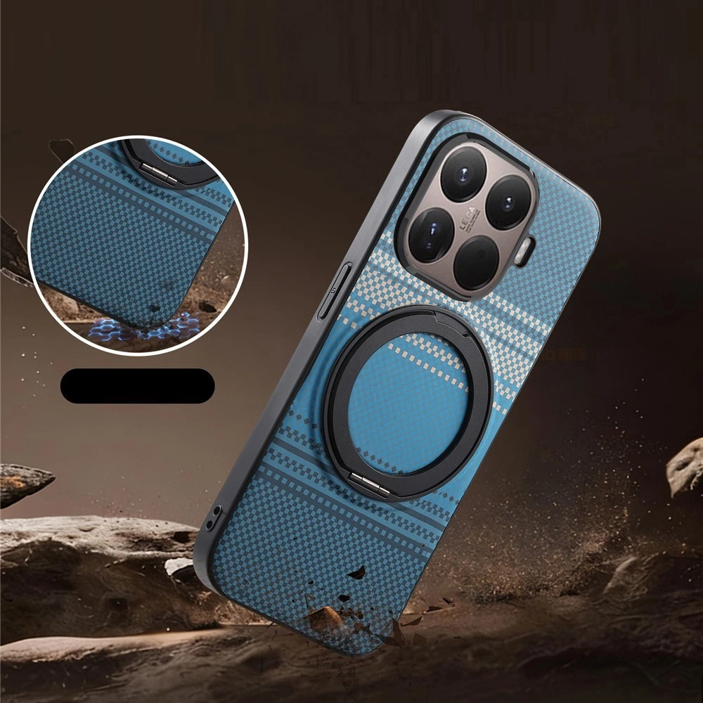 Funda para Xiaomi 17T, soporte giratorio, para MagSafe, con soporte, azul
