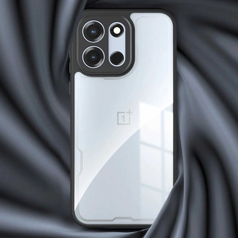 Custodia per OnePlus Nord 6, Fusion Hybrid, trasparente con cornice nera