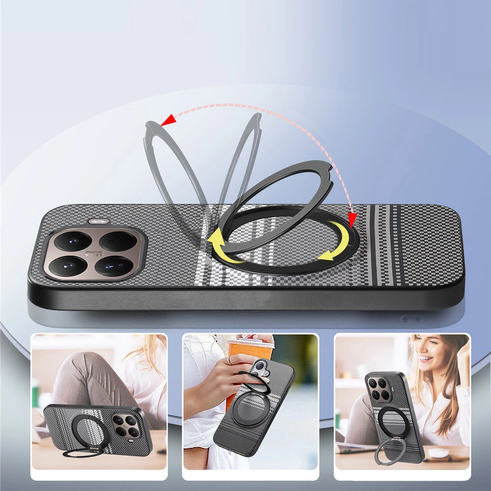 Funda para Xiaomi 17T, soporte giratorio, para MagSafe, con soporte, negro