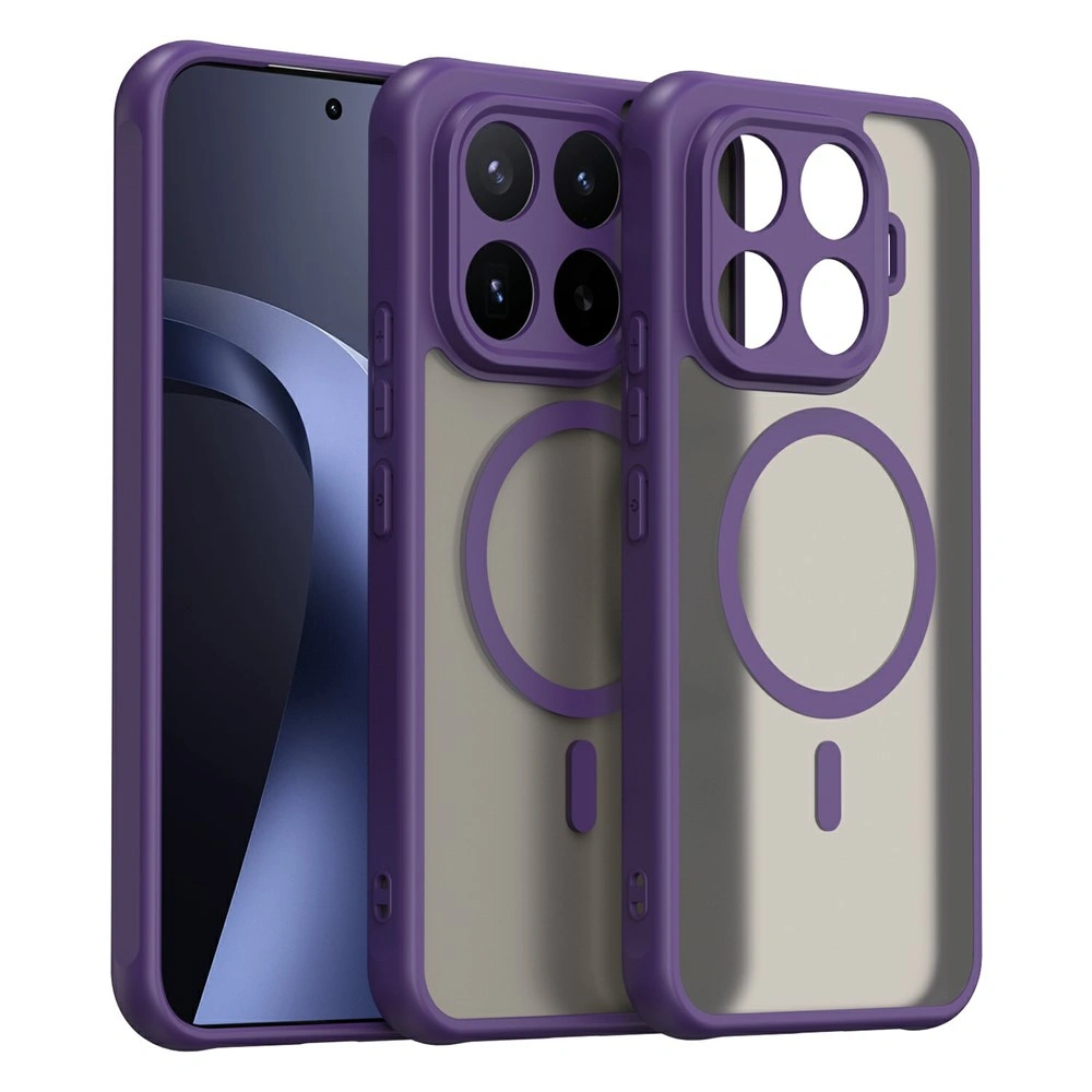 Custodia opaca per Xiaomi 17T Pro, per MagSafe, cornice viola
