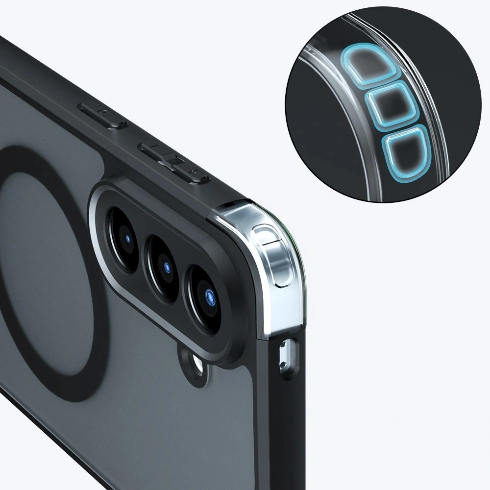 Custodia fumé per Samsung Galaxy A27 5G, custodia opaca, per MagSafe, cornice nera