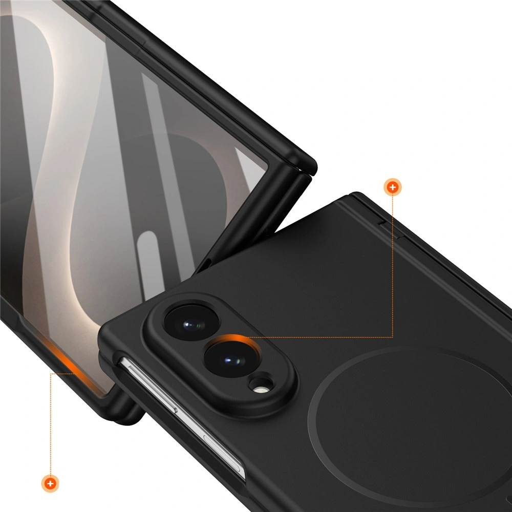 Custodia per Samsung Galaxy Z Fold 8, con vetro per lo schermo esterno, per MagSafe, nera