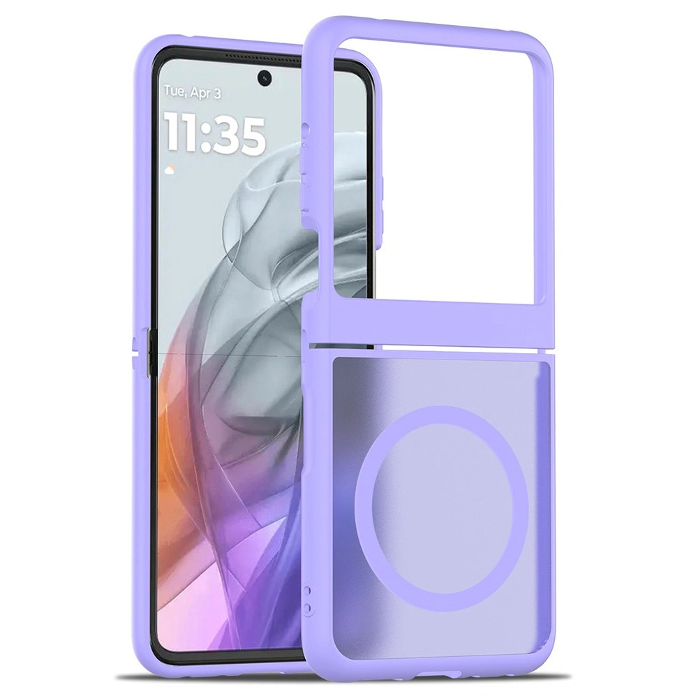Custodia fumé per Motorola Razr 70 / 60 / 50 5G, Skin Touch, per MagSafe, viola