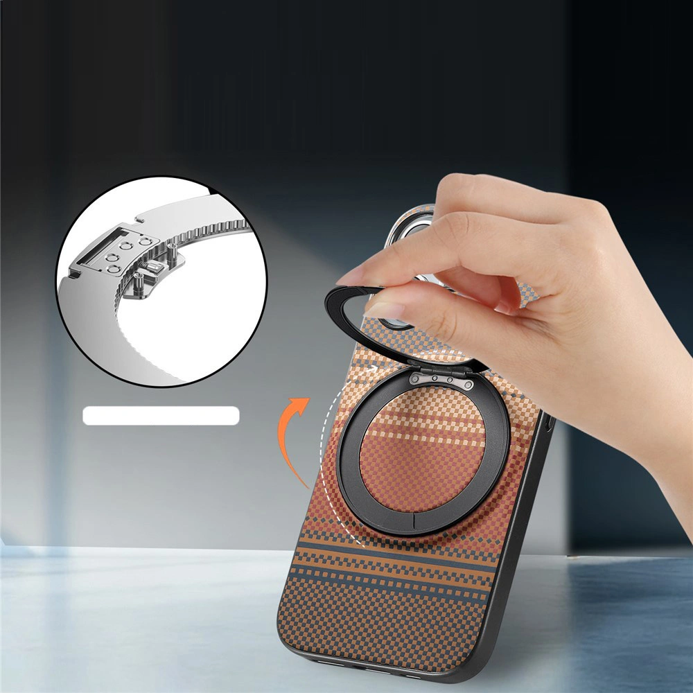 Funda para Xiaomi 17T Pro, soporte giratorio, para MagSafe, con soporte, marrón
