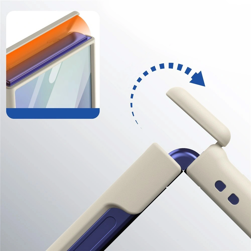 Custodia per Samsung Galaxy Z Flip 8, con copertura cerniera e vetro dello schermo esterno, per MagSafe, bianca