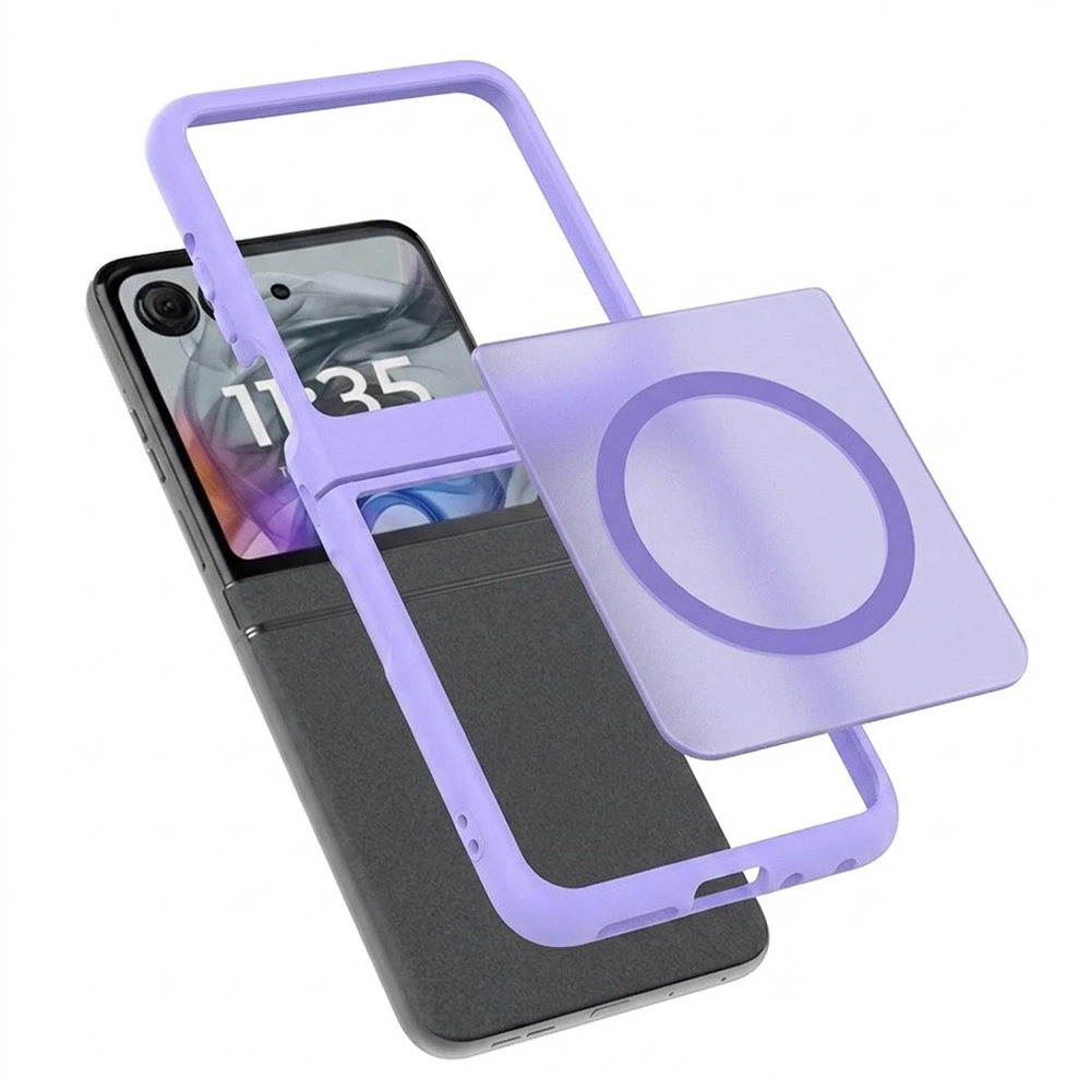 Custodia fumé per Motorola Razr 70 / 60 / 50 5G, Skin Touch, per MagSafe, viola