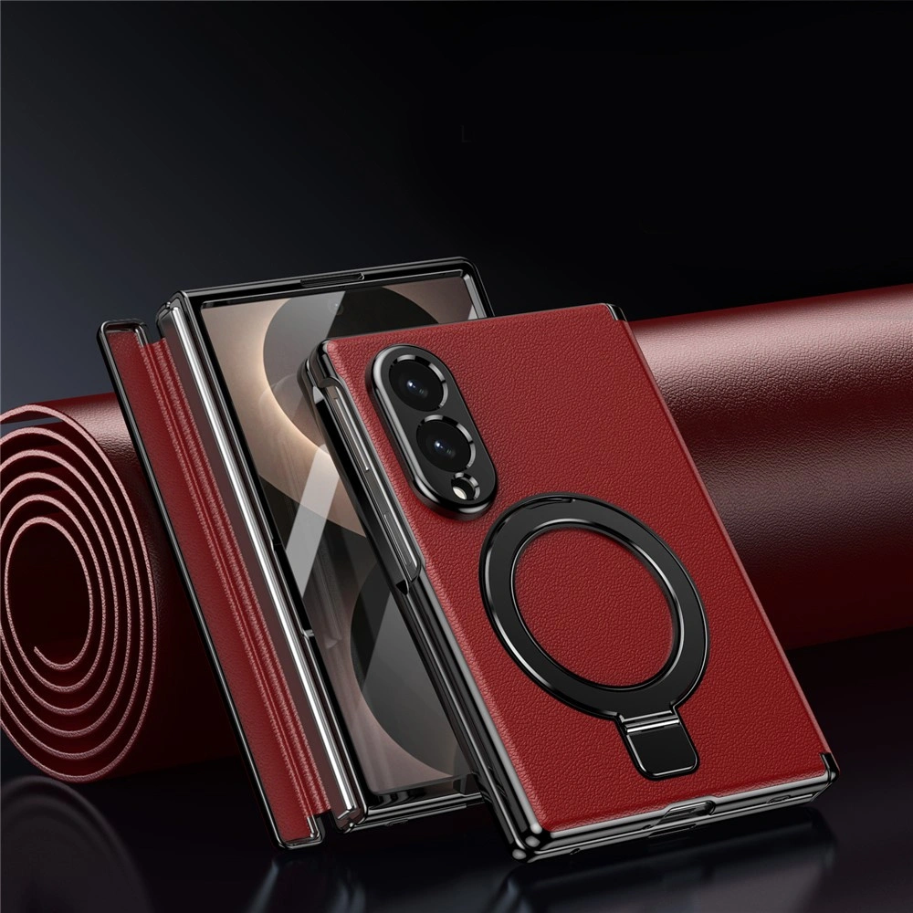 Funda para Samsung Galaxy Z Fold 8, con soporte y vidrio para la pantalla externa, para MagSafe, rojo