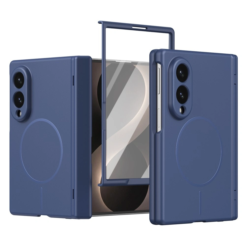 Hülle für Samsung Galaxy Z Fold 8, mit Glas für das Außendisplay, für MagSafe, blau