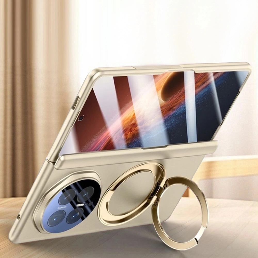 Funda para Honor Magic V6, con soporte y cristal incorporado, para MagSafe, oro