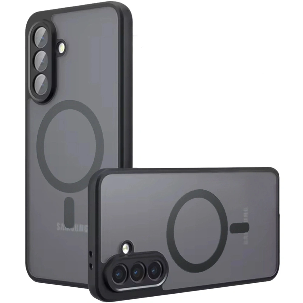 Custodia fumé per Samsung Galaxy A27 5G, custodia opaca, per MagSafe, cornice nera