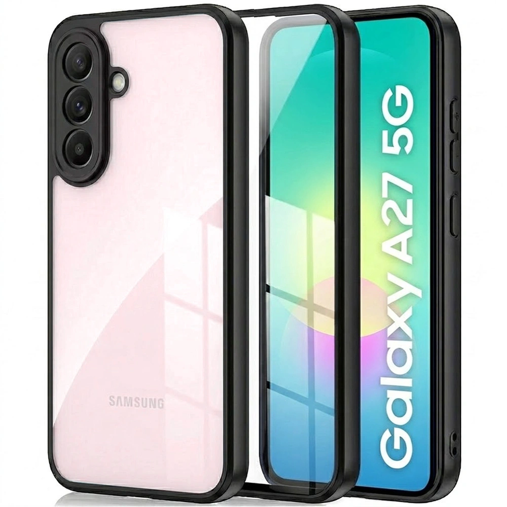 Custodia trasparente per Samsung Galaxy A27 5G, Fusion Hybrid, cornice nera