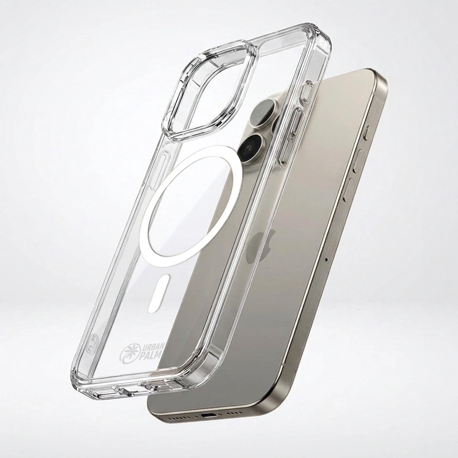 UrbanPalm iPhone 15 Pro Hülle, für MagSafe, Transparent