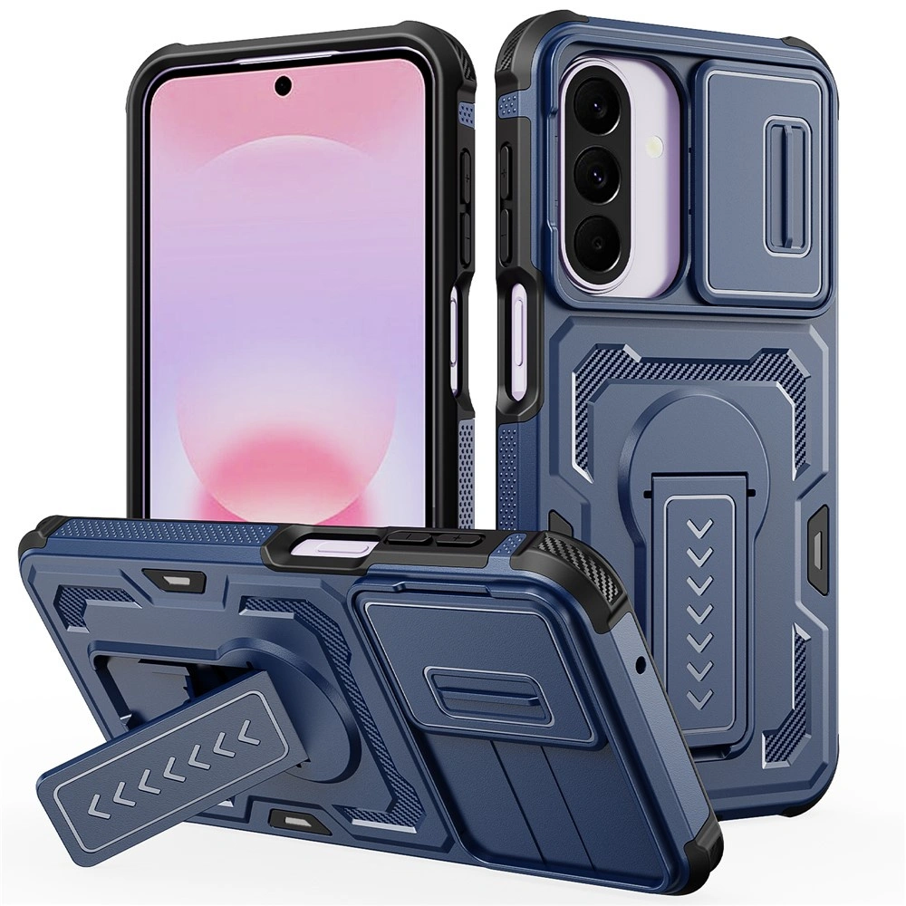Custodia rinforzata per Samsung Galaxy A27 5G, con otturatore per fotocamera, blu