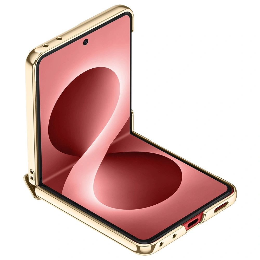 Funda para Samsung Galaxy Z Flip 8, con soporte y cristal para la pantalla externa, roja
