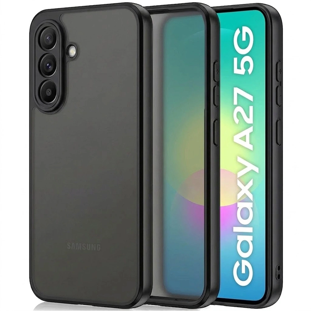 Custodia fumé per Samsung Galaxy A27 5G, Fusion Hybrid, cornice nera