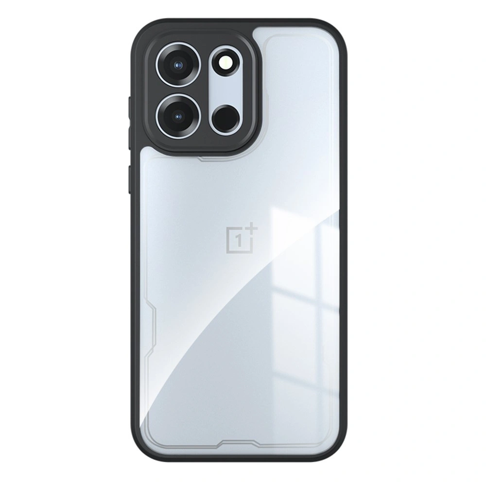 Custodia per OnePlus Nord 6, Fusion Hybrid, trasparente con cornice nera