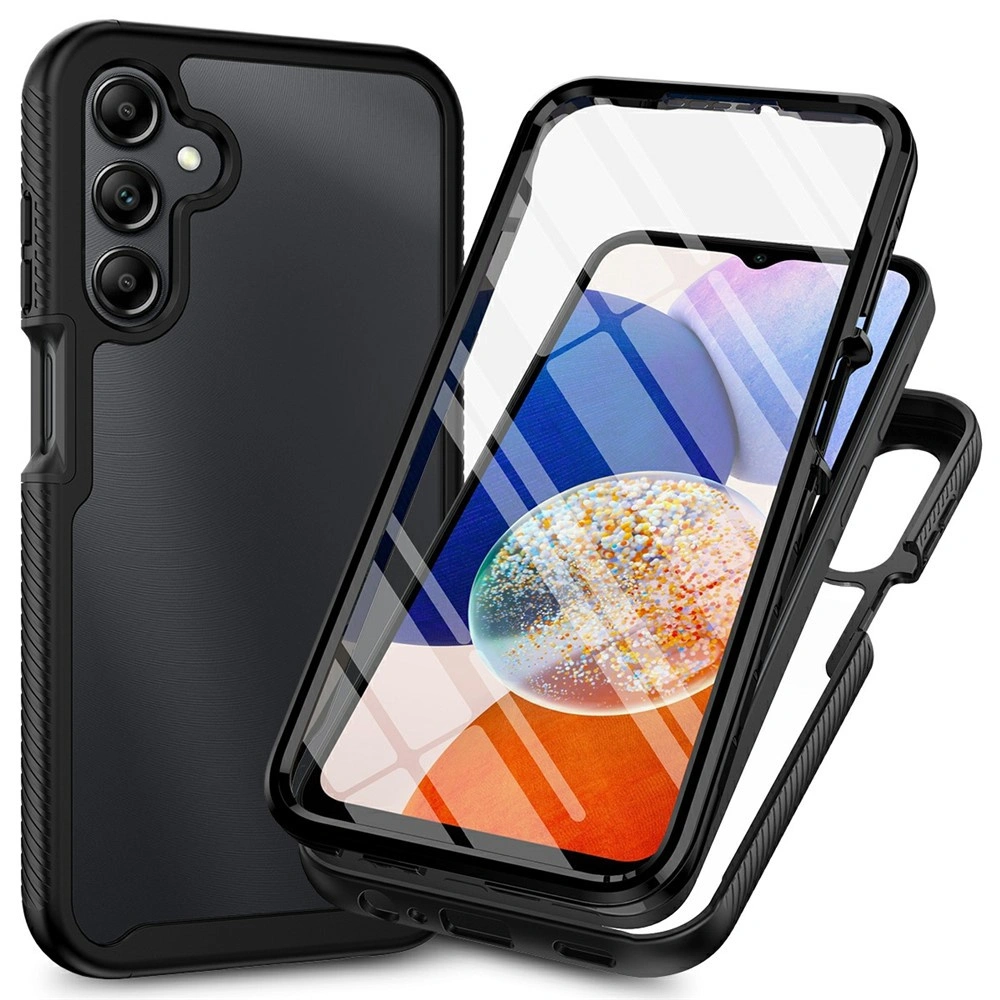 Funda 360 para Samsung Galaxy A27 5G, a prueba de golpes, con protector de pantalla, transparente-negro