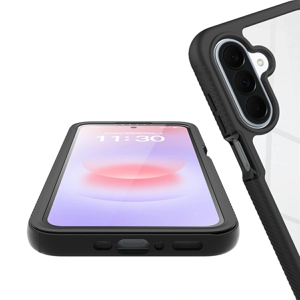 Funda 360 para Samsung Galaxy A27 5G, a prueba de golpes, con protector de pantalla, transparente-negro