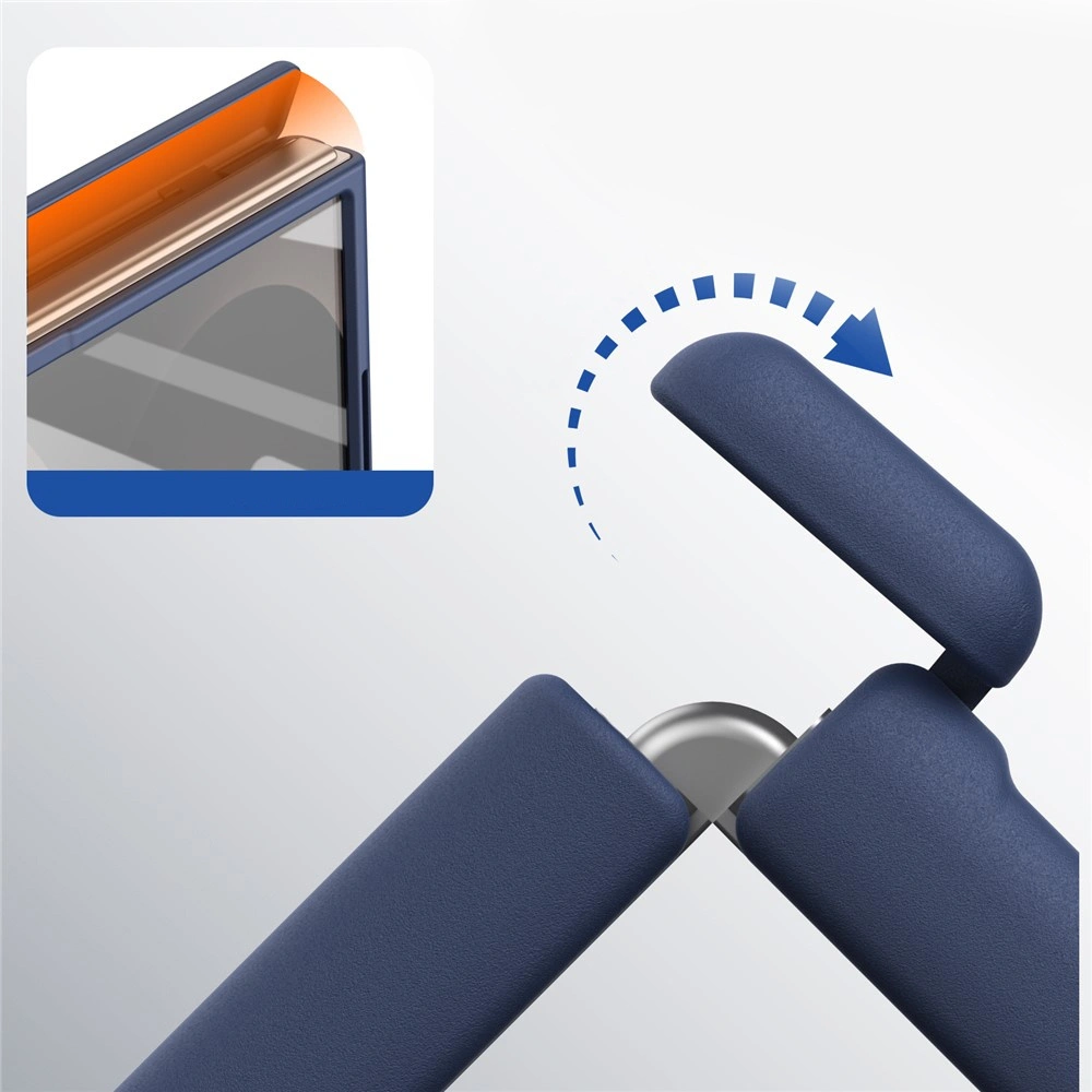 Hülle für Samsung Galaxy Z Fold 8, mit Glas für das Außendisplay, für MagSafe, blau