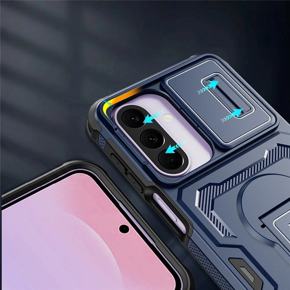 Custodia rinforzata per Samsung Galaxy A27 5G, con otturatore della fotocamera, blu