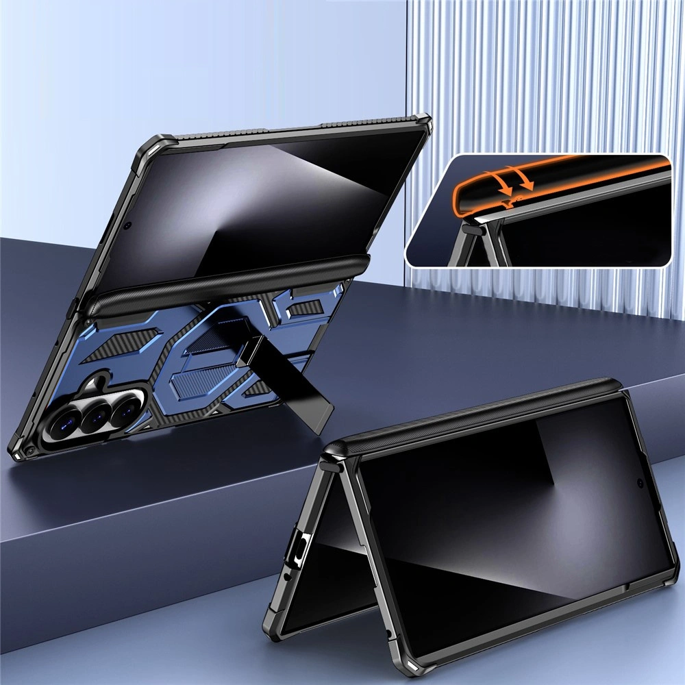 Funda blindada para Samsung Galaxy Z Fold 8 Ultra, con soporte y cubierta de bisagra, para MagSafe, azul