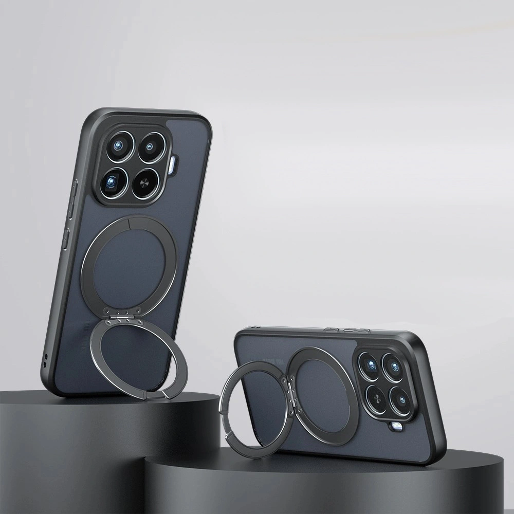 Étui pour Xiaomi 17T Pro, toucher mat, avec support, noir