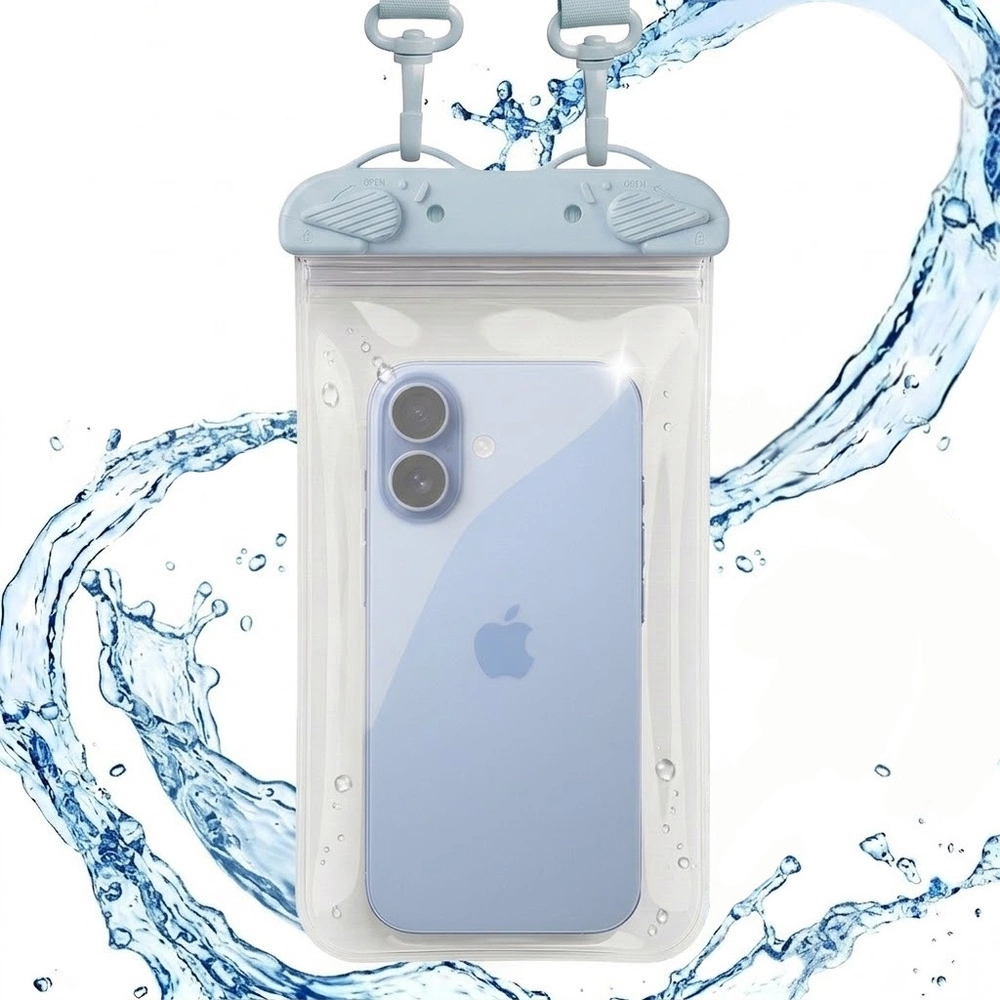 Funda para teléfono impermeable IPX8, universal, arcoíris, azul