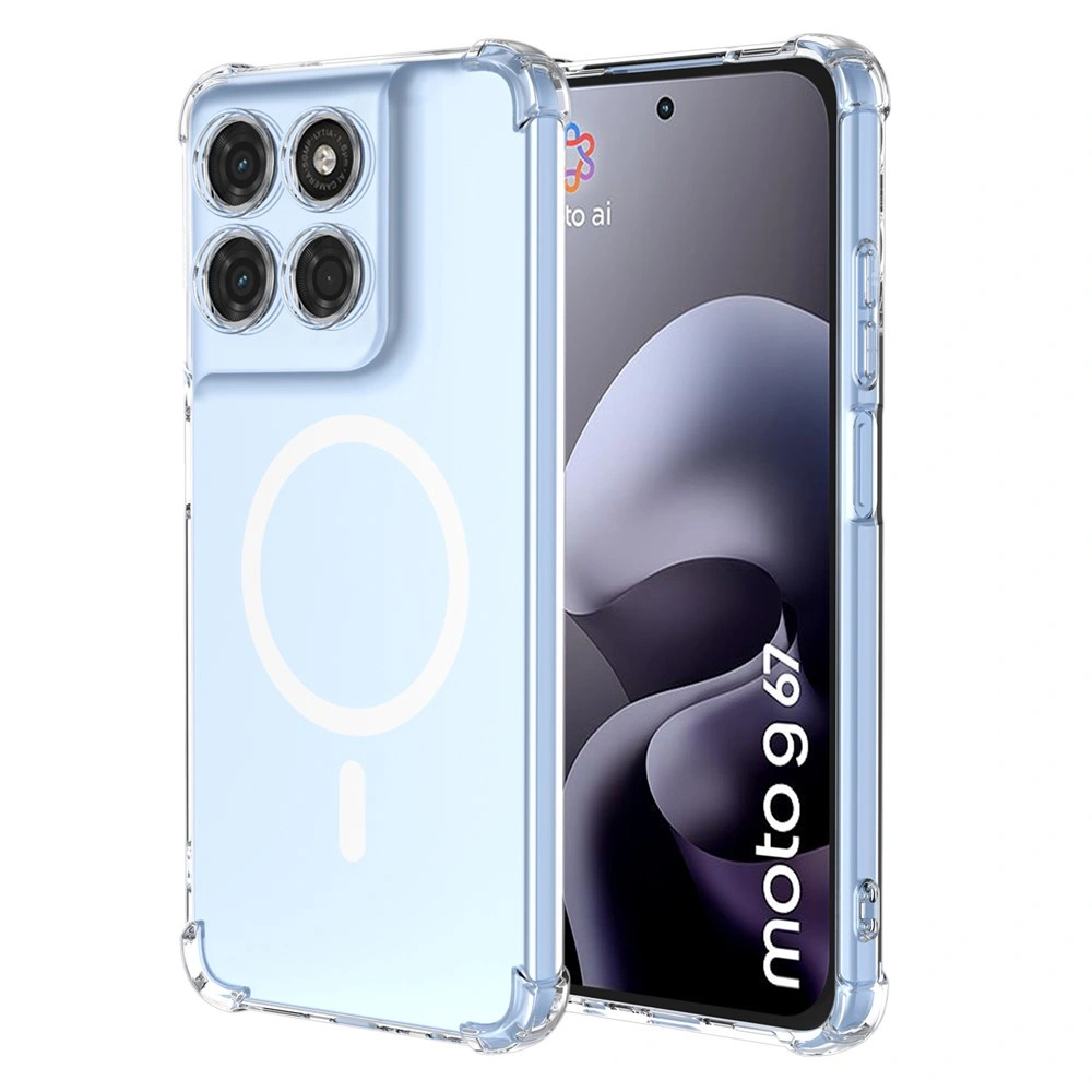 Funda transparente para Motorola Moto G77 / G67, a prueba de caídas, para MagSafe