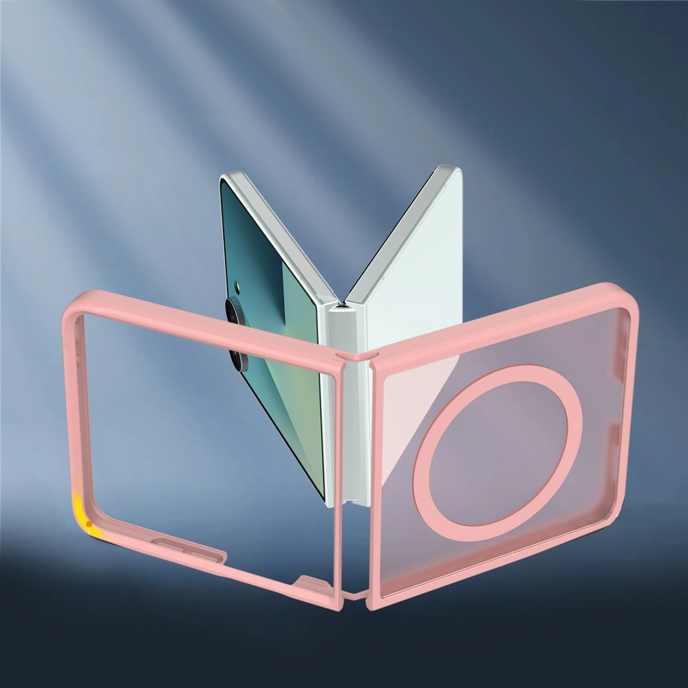 Custodia fumé per Samsung Galaxy Z Flip 8, Skin Touch, per MagSafe, rosa