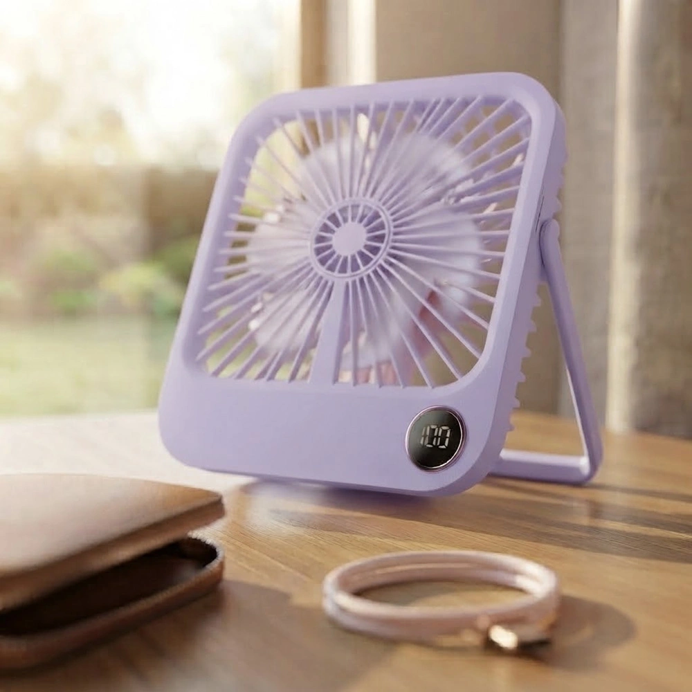 Ventilador de escritorio, W30, con soporte ajustable, morado