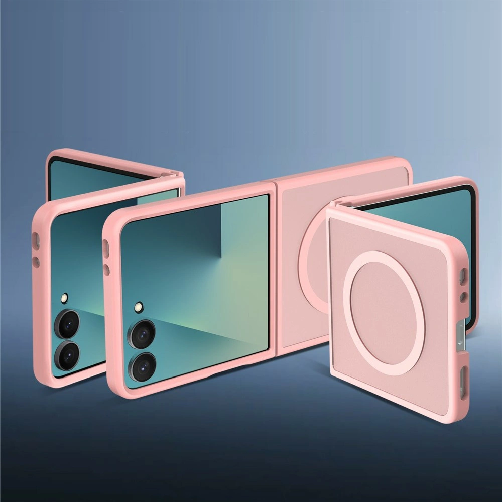 Custodia fumé per Samsung Galaxy Z Flip 8, Skin Touch, per MagSafe, rosa