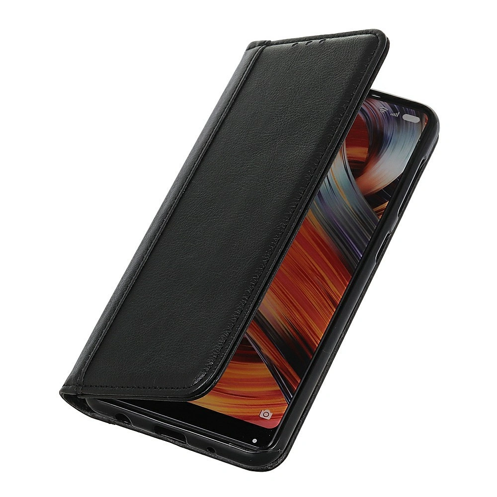 Funda con tapa para Oppo Find X9 Ultra, cuero dividido, negro