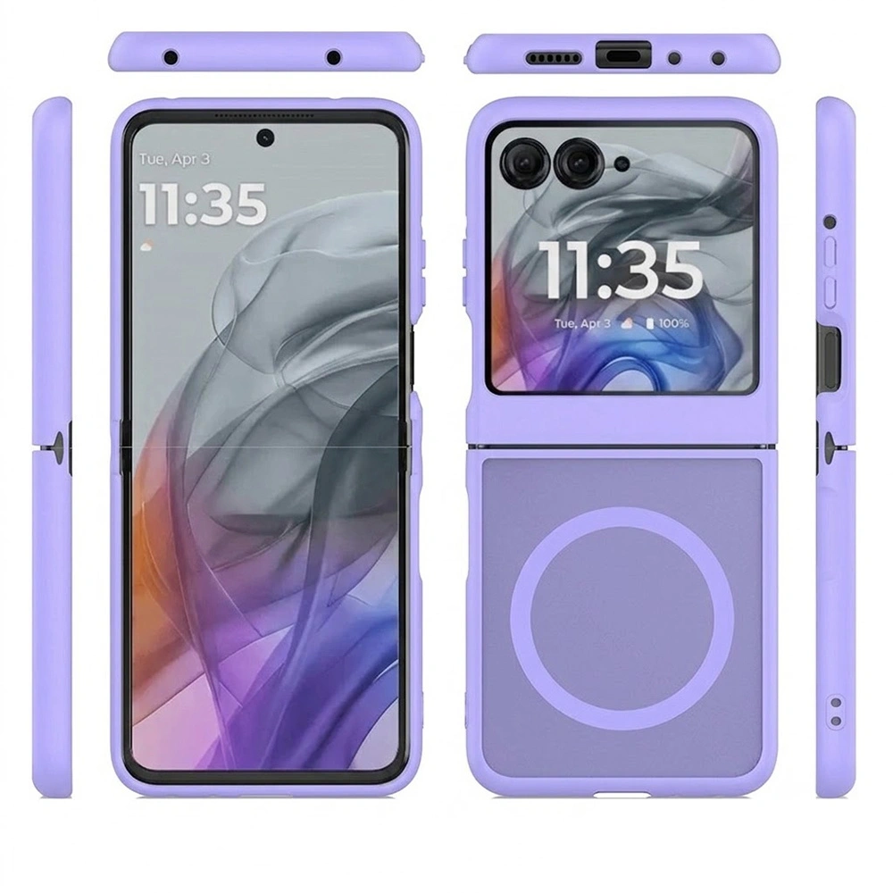 Custodia fumé per Motorola Razr 70 / 60 / 50 5G, Skin Touch, per MagSafe, viola